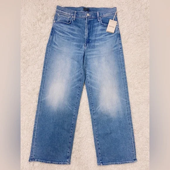 NWT Mother The Dodger Flood In Denim-Medium In Mediterranean Muse